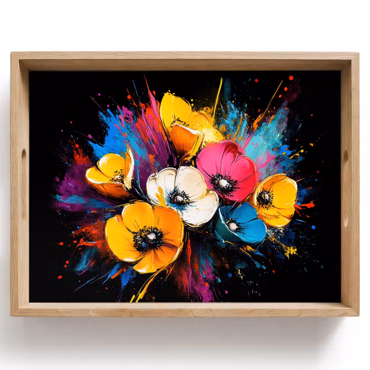 Tray - Flowers - Colorful - Graffiti - Modern - Bouquet — 1