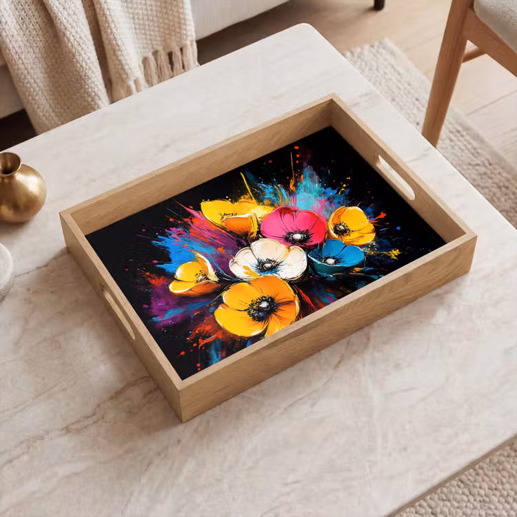 Tray - Flowers - Colorful - Graffiti - Modern - Bouquet — 2