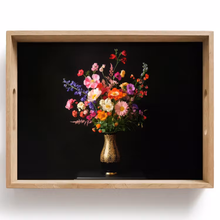 Tray - Colorful - Bouquet - Vase - Gold — 1