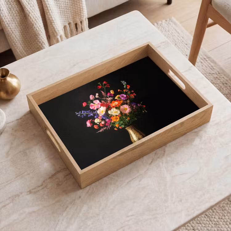Tray - Colorful - Bouquet - Vase - Gold — 2