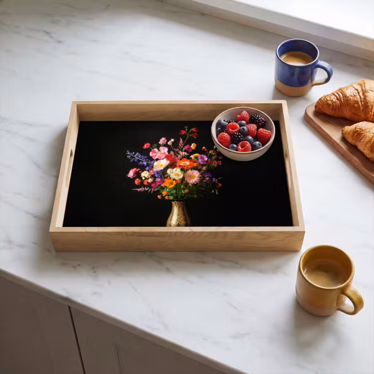 Tray - Colorful - Bouquet - Vase - Gold — 3