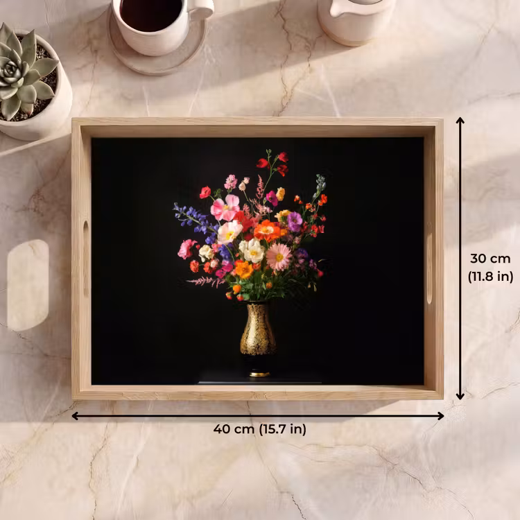 Tray - Colorful - Bouquet - Vase - Gold — 7