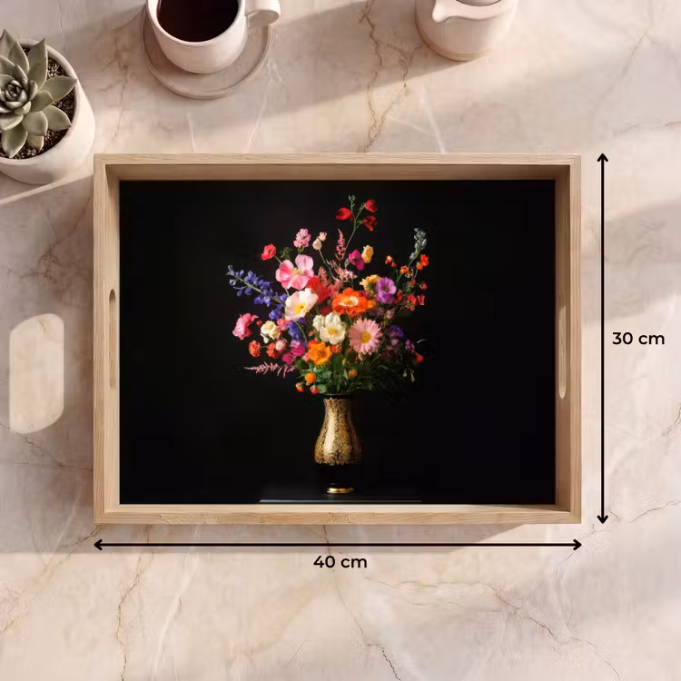 Tray - Colorful - Bouquet - Vase - Gold — 8