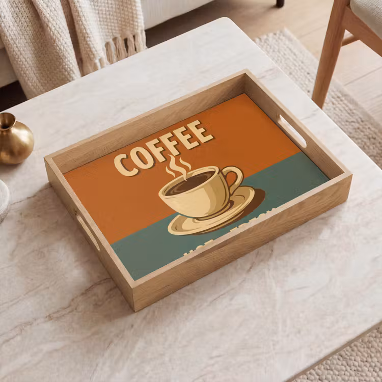 Tray - Coffee - Cup - Vintage - Quote — 2