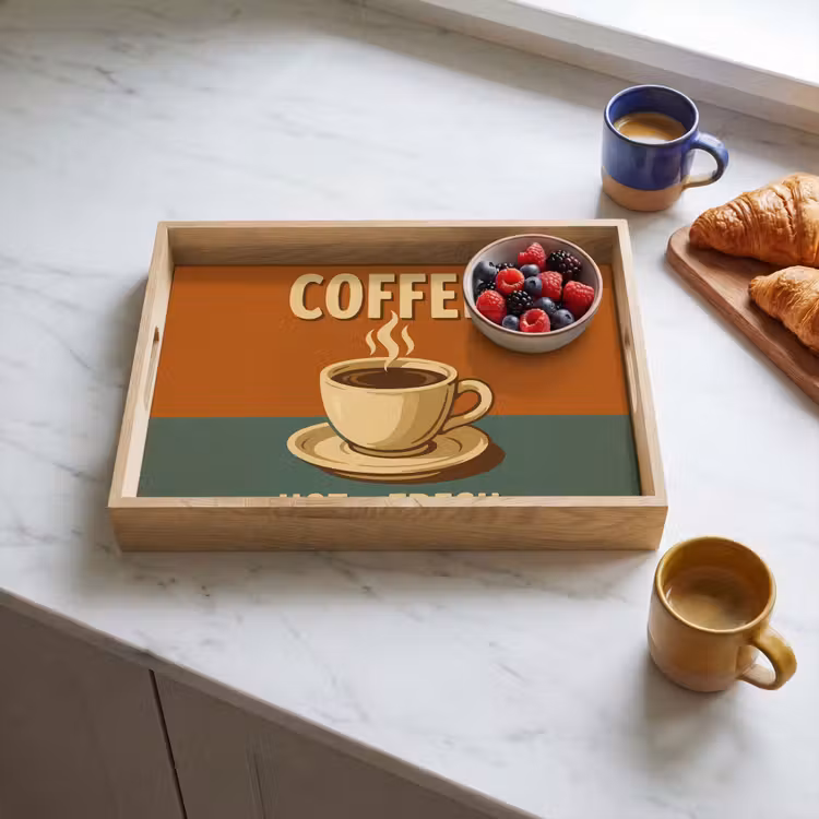 Tray - Coffee - Cup - Vintage - Quote — 3