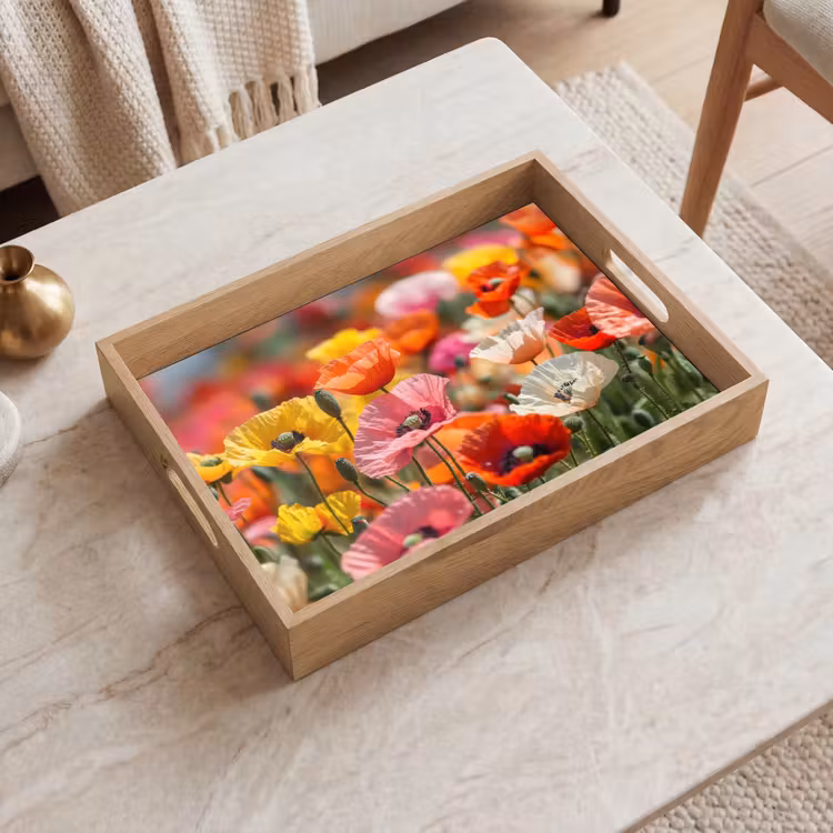 Tray - Field of flowers - Poppies - Colorful — 2
