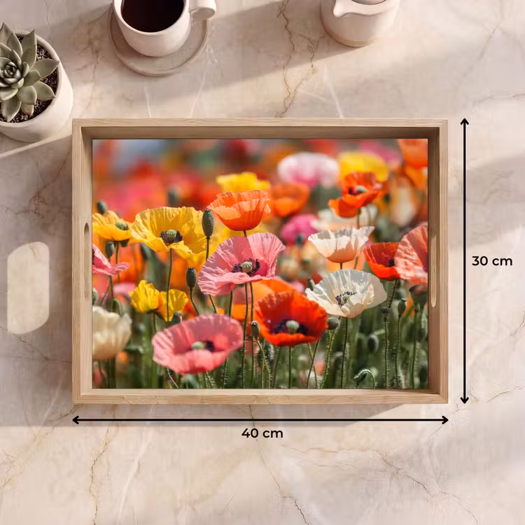 Tray - Field of flowers - Poppies - Colorful — 8