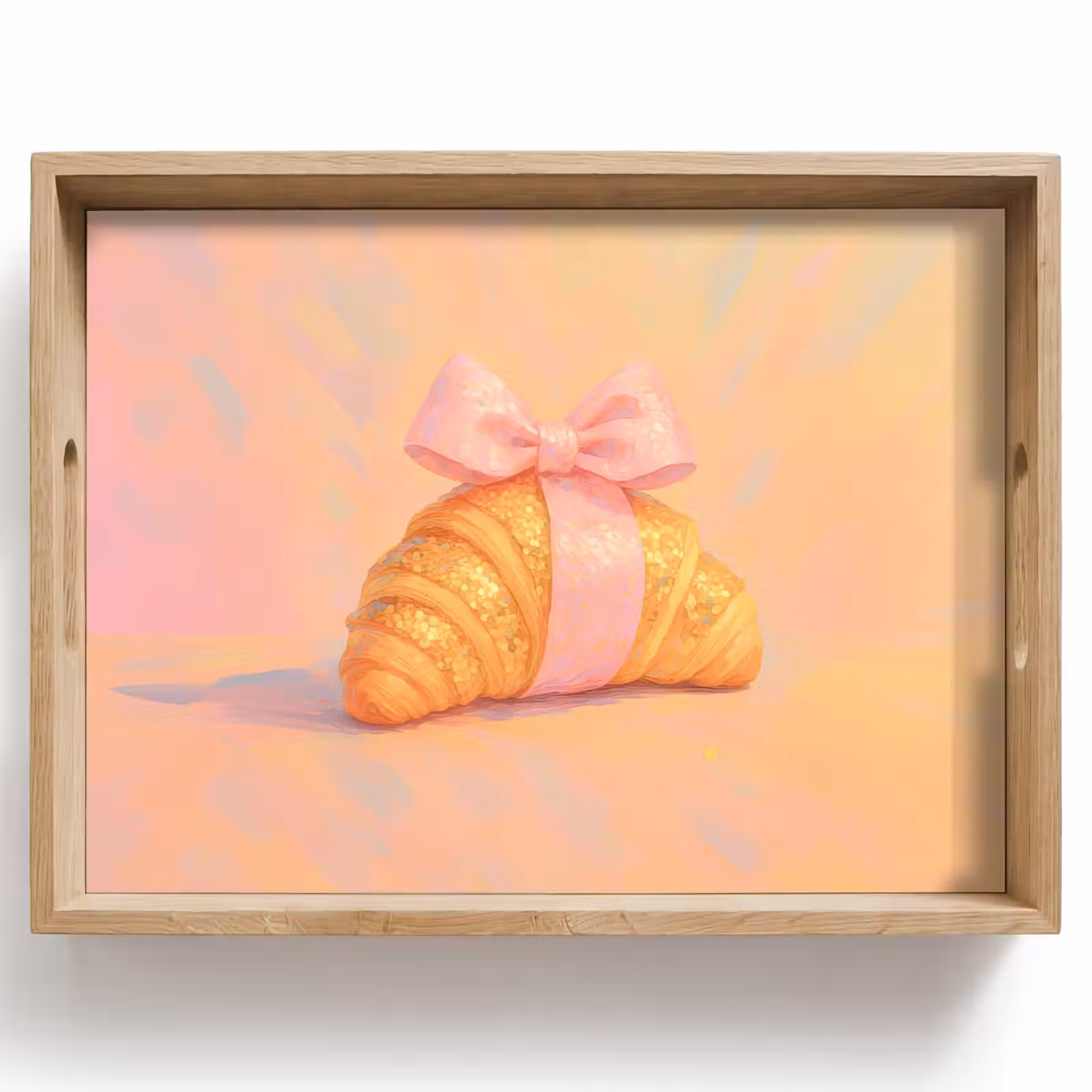 Tray - Croissant - Bow - Pink — 1