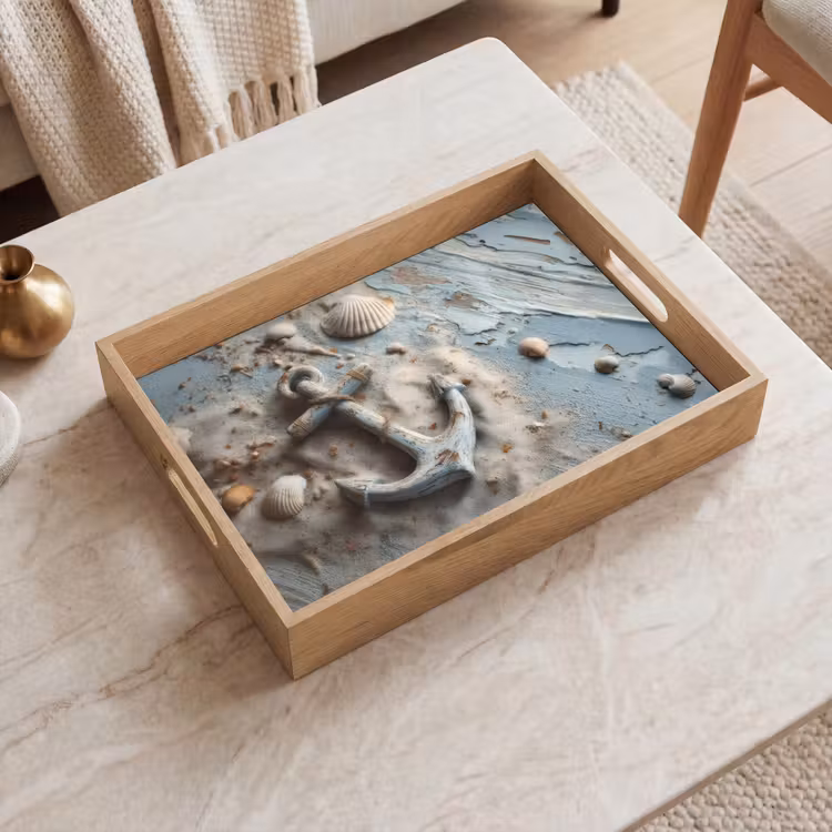 Tray - Anchor - Wood - Shells - Sand — 2