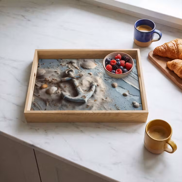 Tray - Anchor - Wood - Shells - Sand — 3