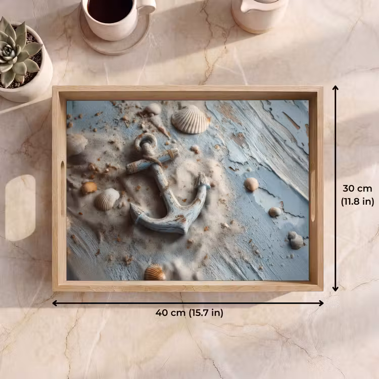 Tray - Anchor - Wood - Shells - Sand — 7