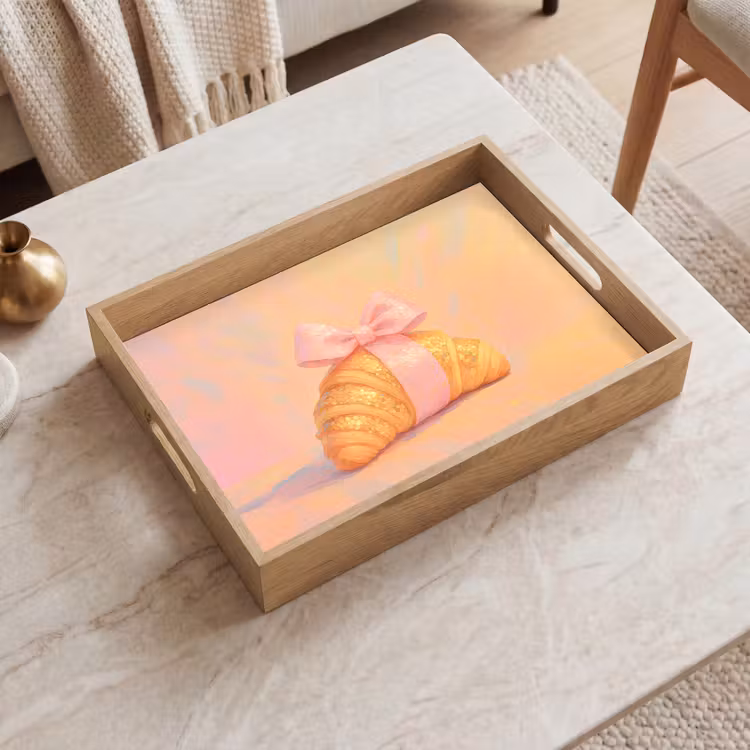 Tray - Croissant - Bow - Pink — 2