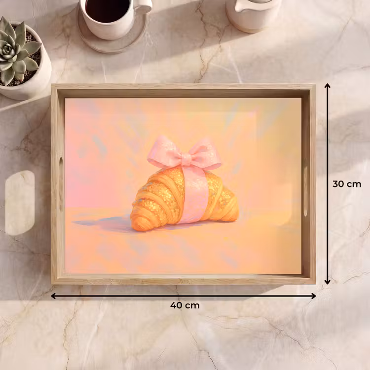 Tray - Croissant - Bow - Pink — 8
