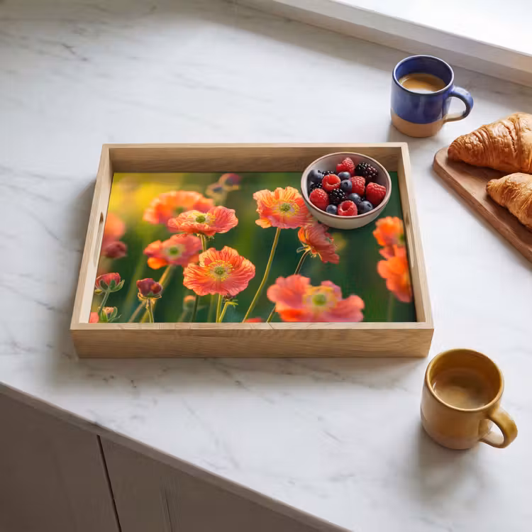 Tray - Field of flowers - Sunbeams - Orange — 3