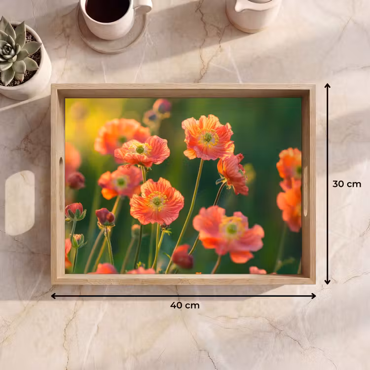 Tray - Field of flowers - Sunbeams - Orange — 8