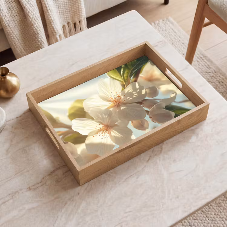 Tray - Blossoms - White - Sunbeams - Petals — 2