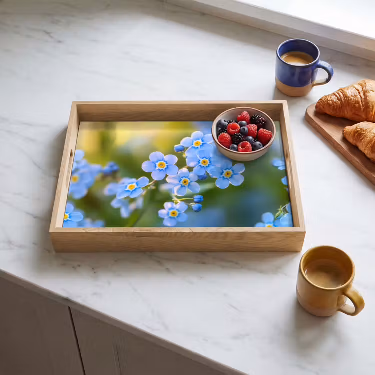 Tray - Flowers - Blue - Forget me not — 3