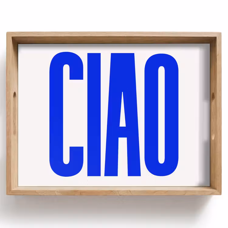 Tray - Ciao - Capital letters - Blue - Minimalist — 1