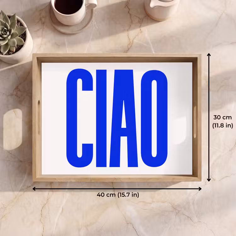 Tray - Ciao - Capital letters - Blue - Minimalist — 7