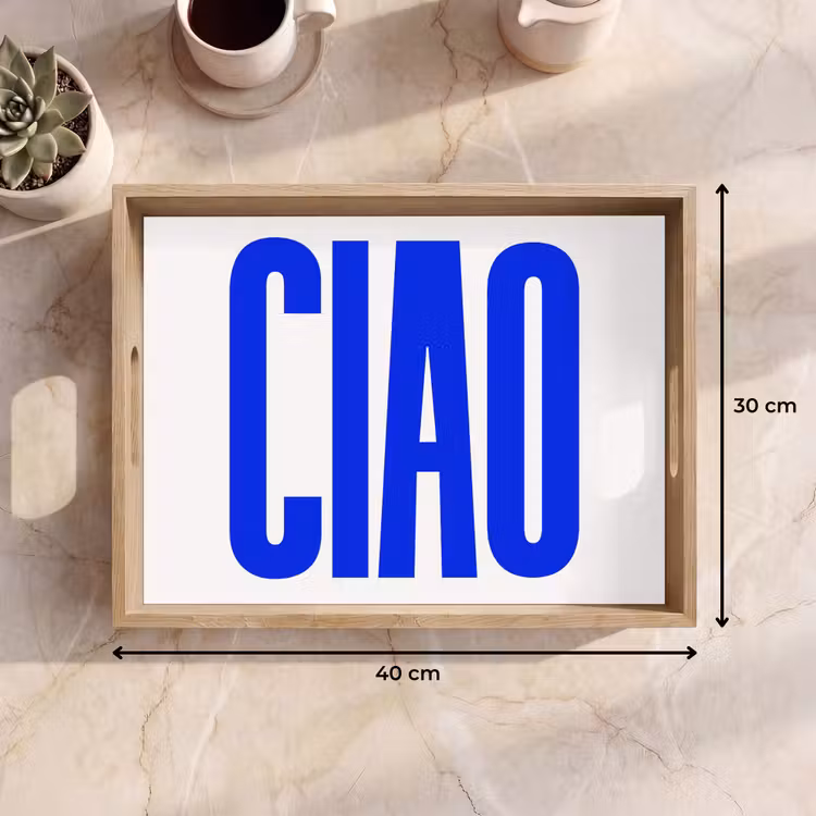 Tray - Ciao - Capital letters - Blue - Minimalist — 8