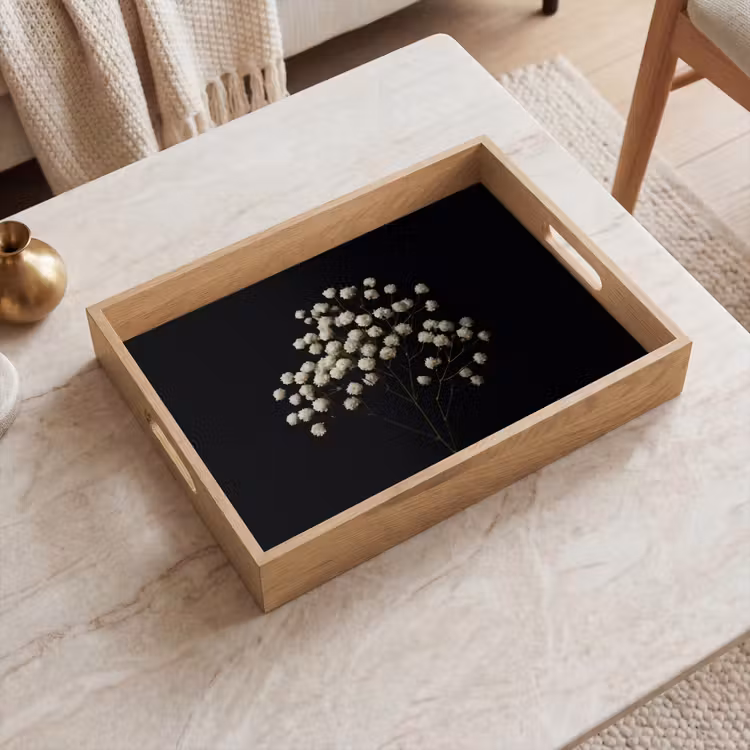 Tray - Drywall - Flowers - White - Minimalist — 2
