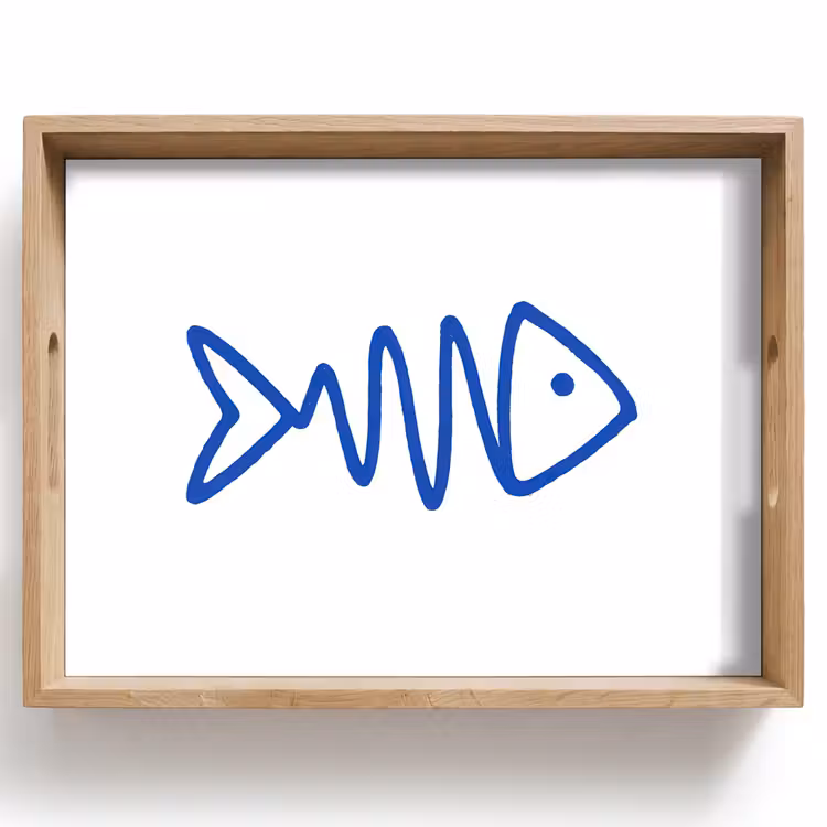 Tray - Fish - Minimalist - Blue - Line — 1