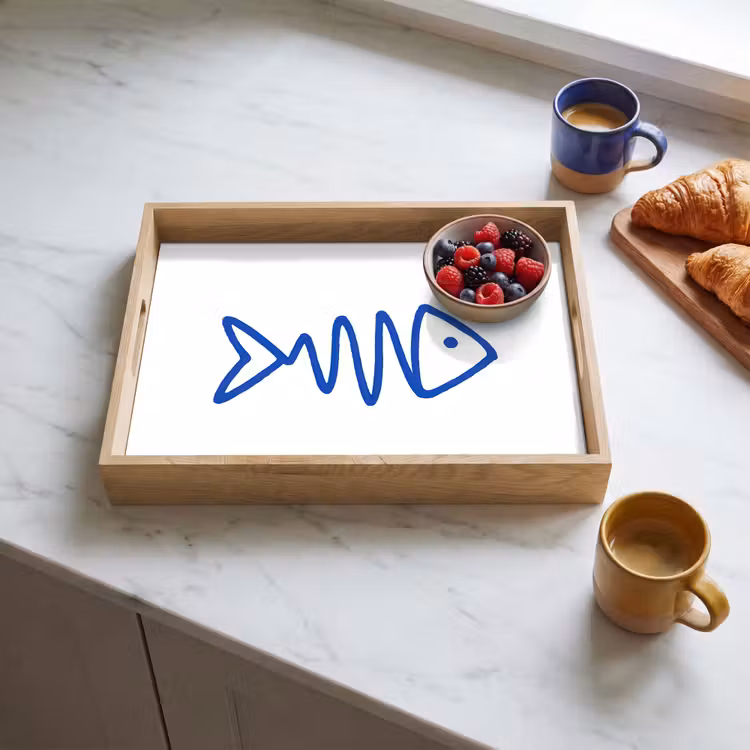 Tray - Fish - Minimalist - Blue - Line — 3