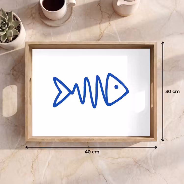 Tray - Fish - Minimalist - Blue - Line — 8