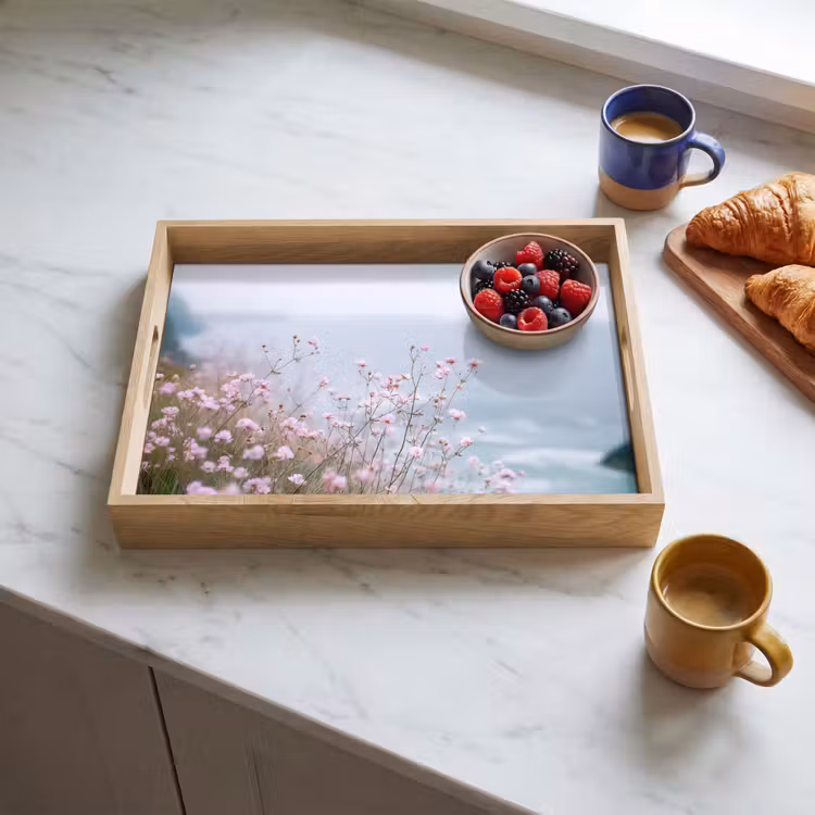 Tray - Cliff - Flowers - Sea - Pink — 3