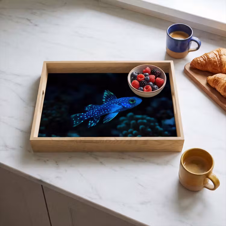 Tray - Fish - Dots - Coral - Blue — 3
