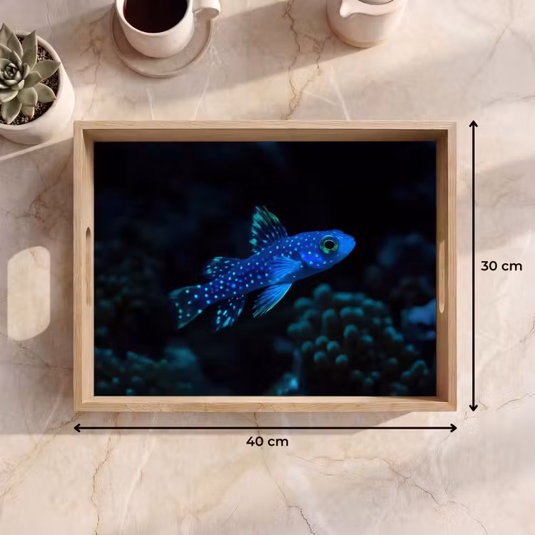 Tray - Fish - Dots - Coral - Blue — 8