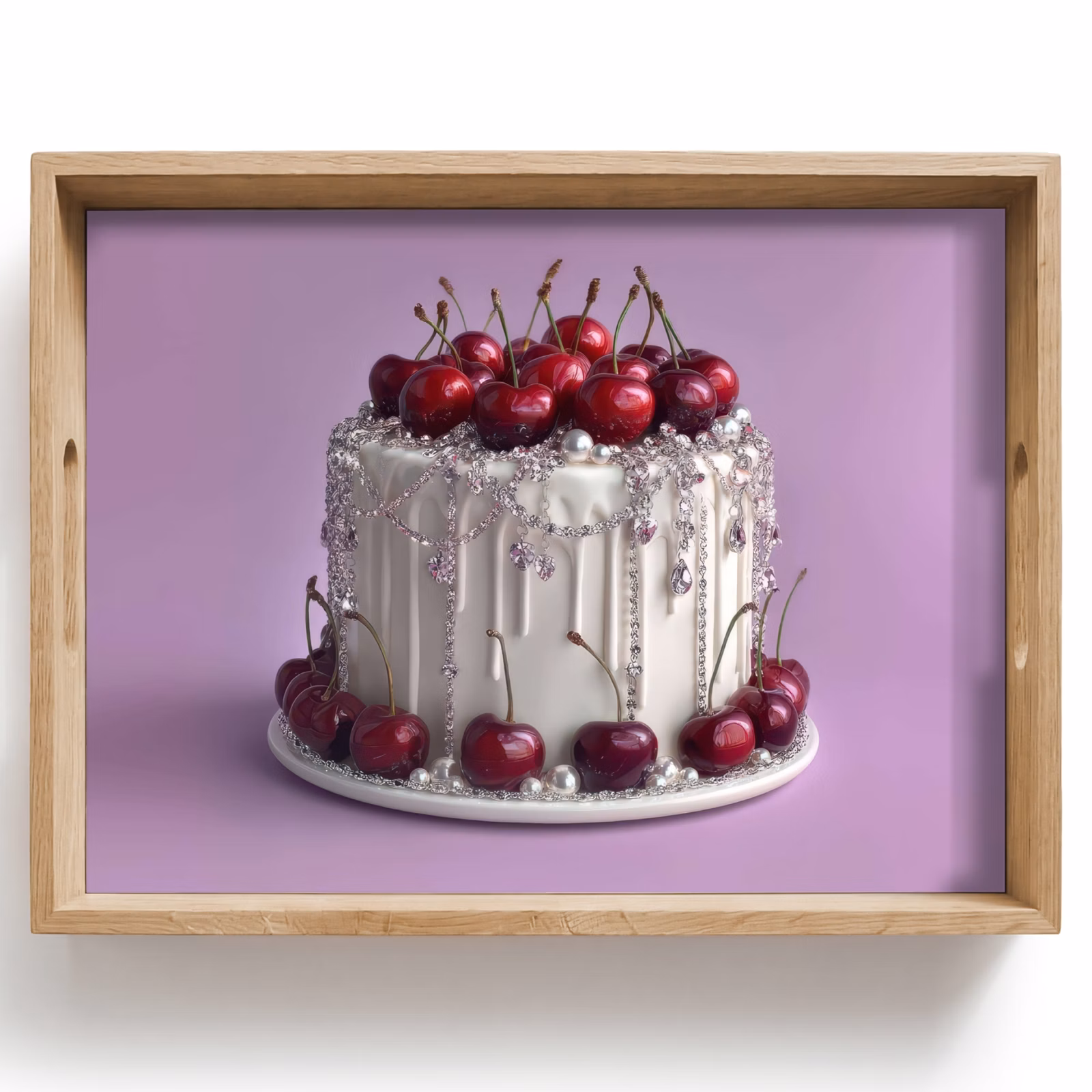 Tray - Cake - Cherries - Jewels - Red — 1