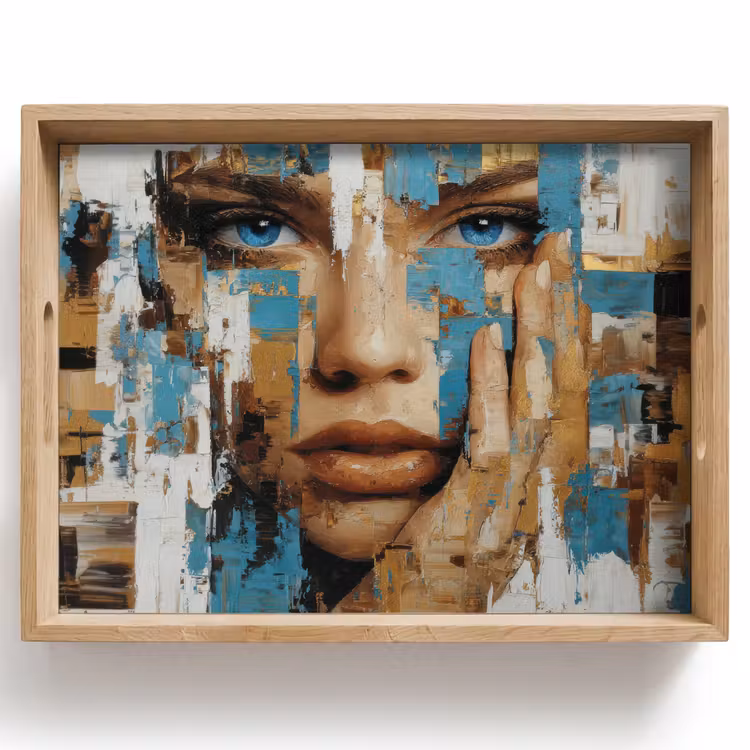 Tray - Abstract - Brush strokes - Blue - Face — 1