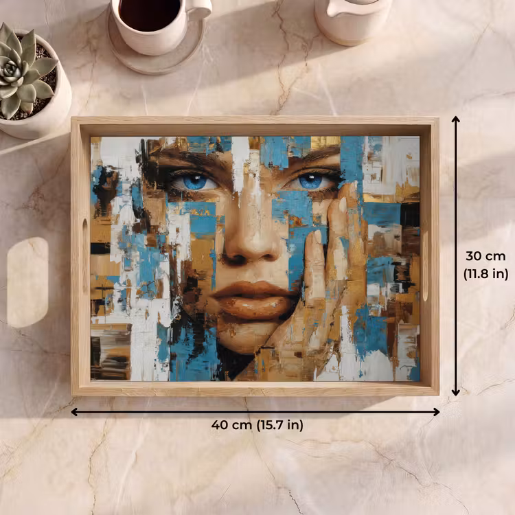 Tray - Abstract - Brush strokes - Blue - Face — 7