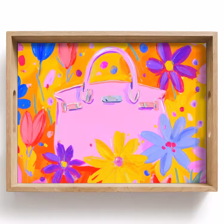 Tray - Bag - Pink - Flowers — 1