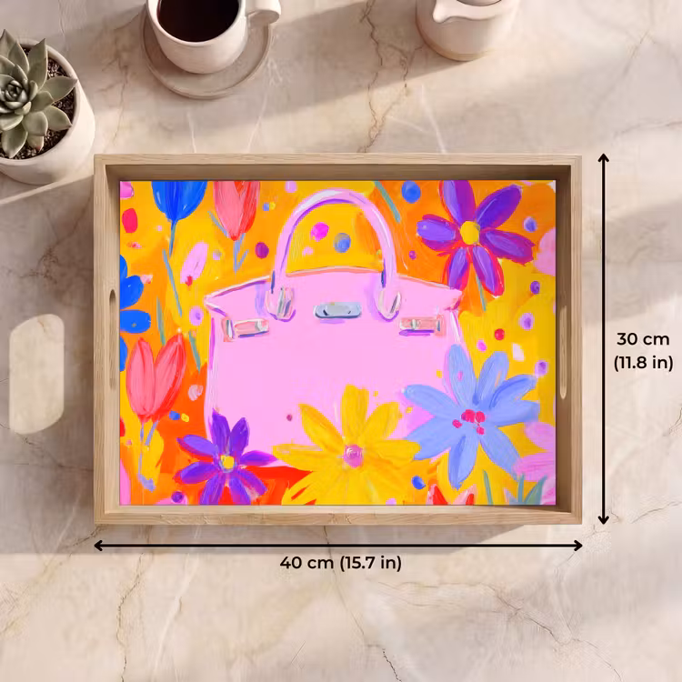 Tray - Bag - Pink - Flowers — 7
