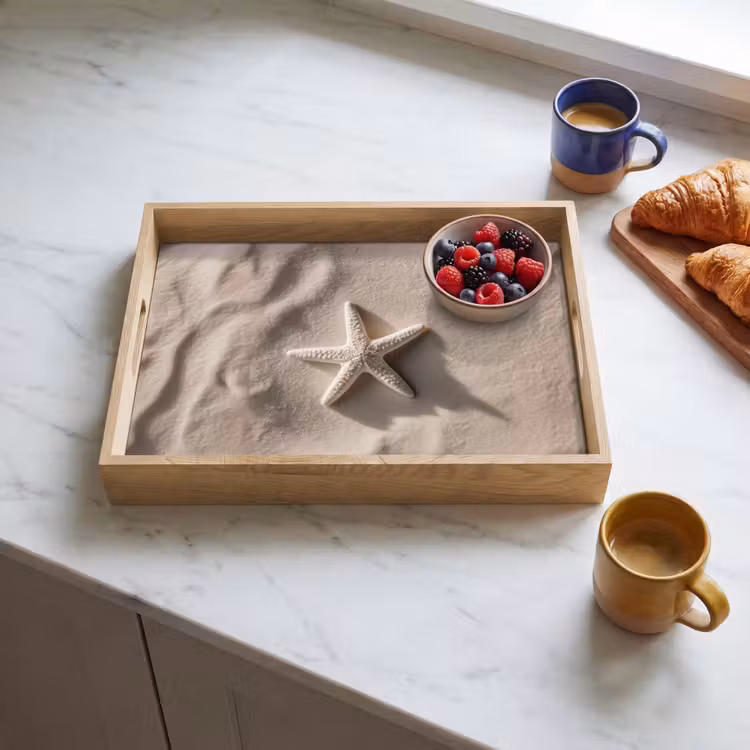 Tray - Beach - Starfish - Sand - Beige — 3