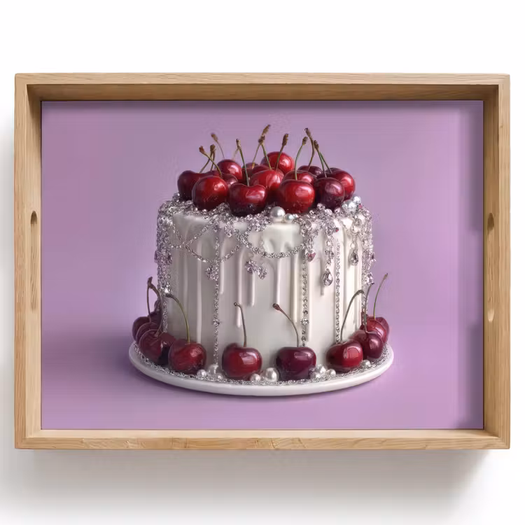 Tray - Cake - Cherries - Jewels - Red — 1