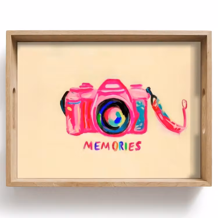 Tray - Camera - Memories - Pink - Painted — 1