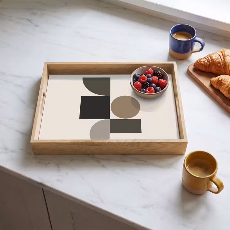 Tray - Earth tones - Abstract composition - Simple shapes — 3