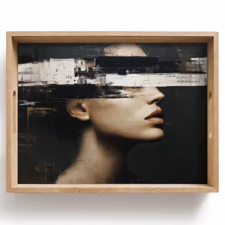 Tray - Face - Woman - Black - Abstract — 1