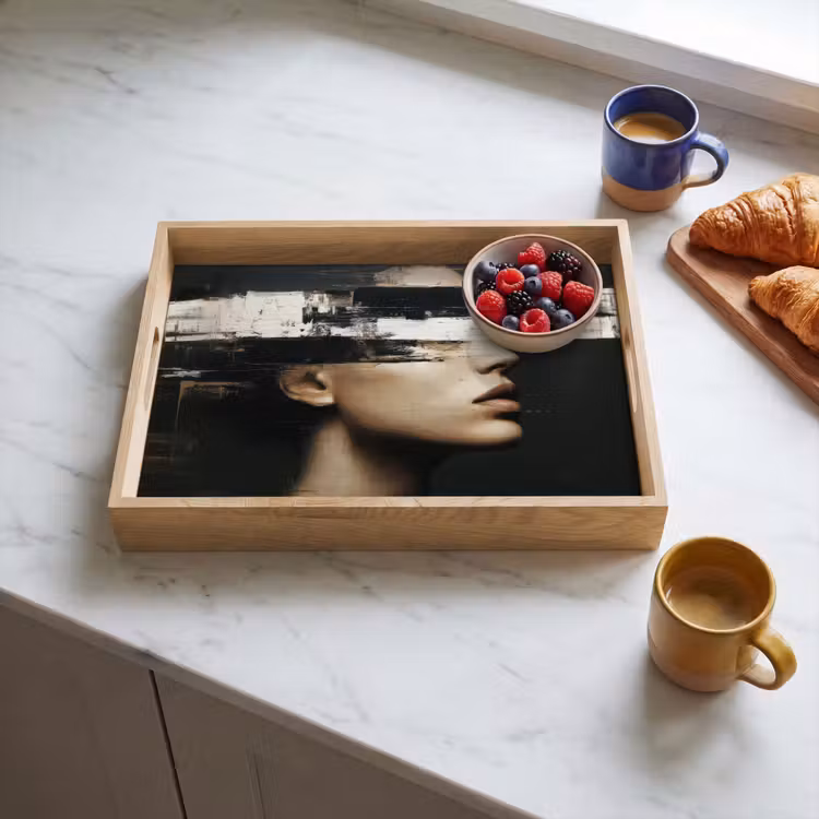 Tray - Face - Woman - Black - Abstract — 3