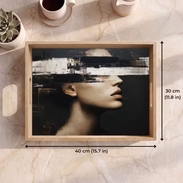 Tray - Face - Woman - Black - Abstract — 7
