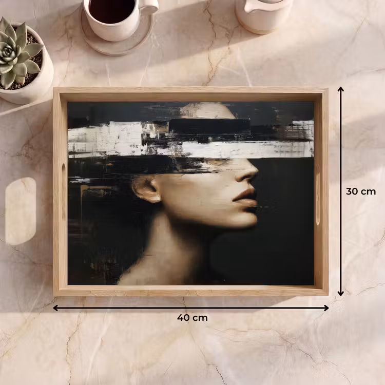 Tray - Face - Woman - Black - Abstract — 8