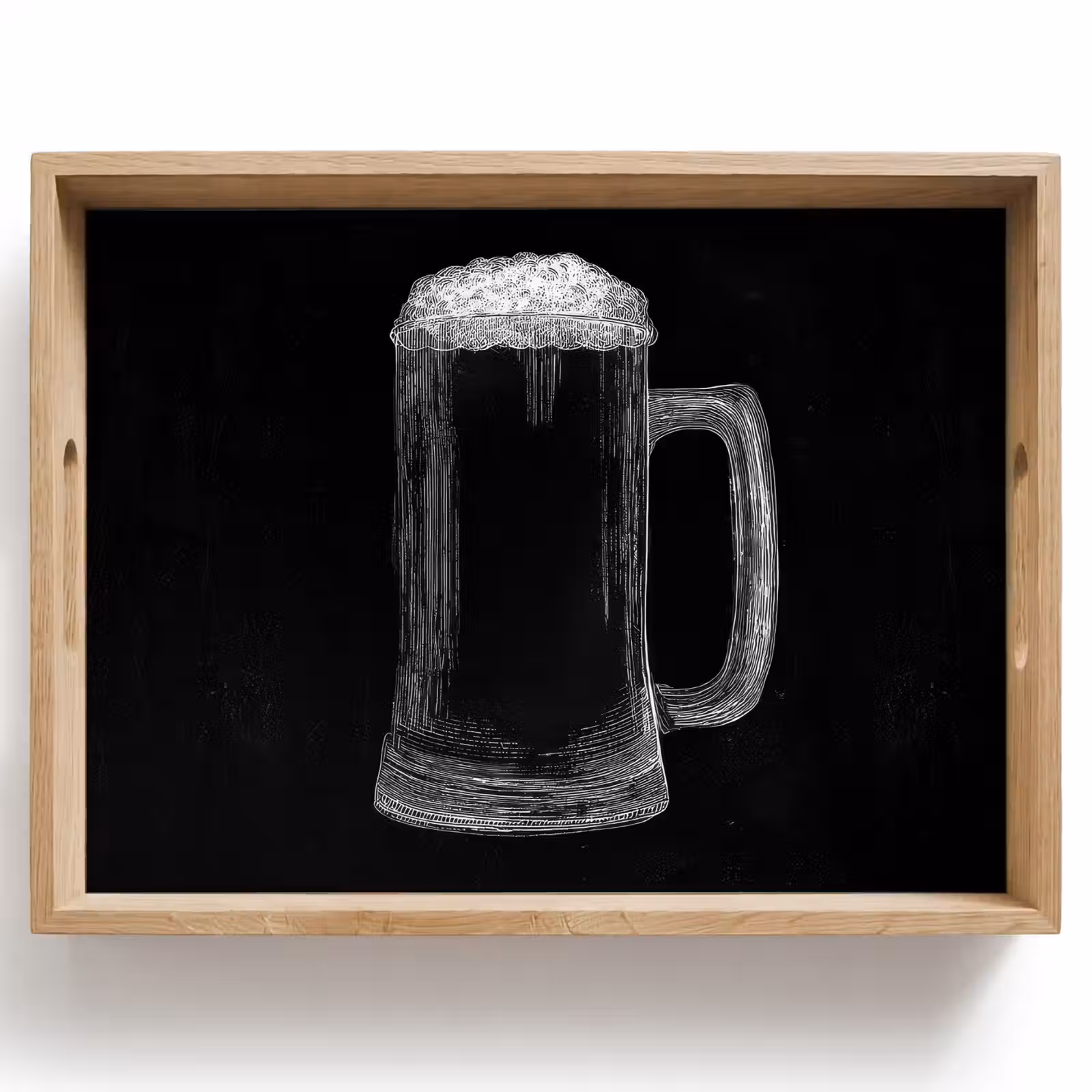 Tray - Beer mug - Foam - Chalk drawing — 1