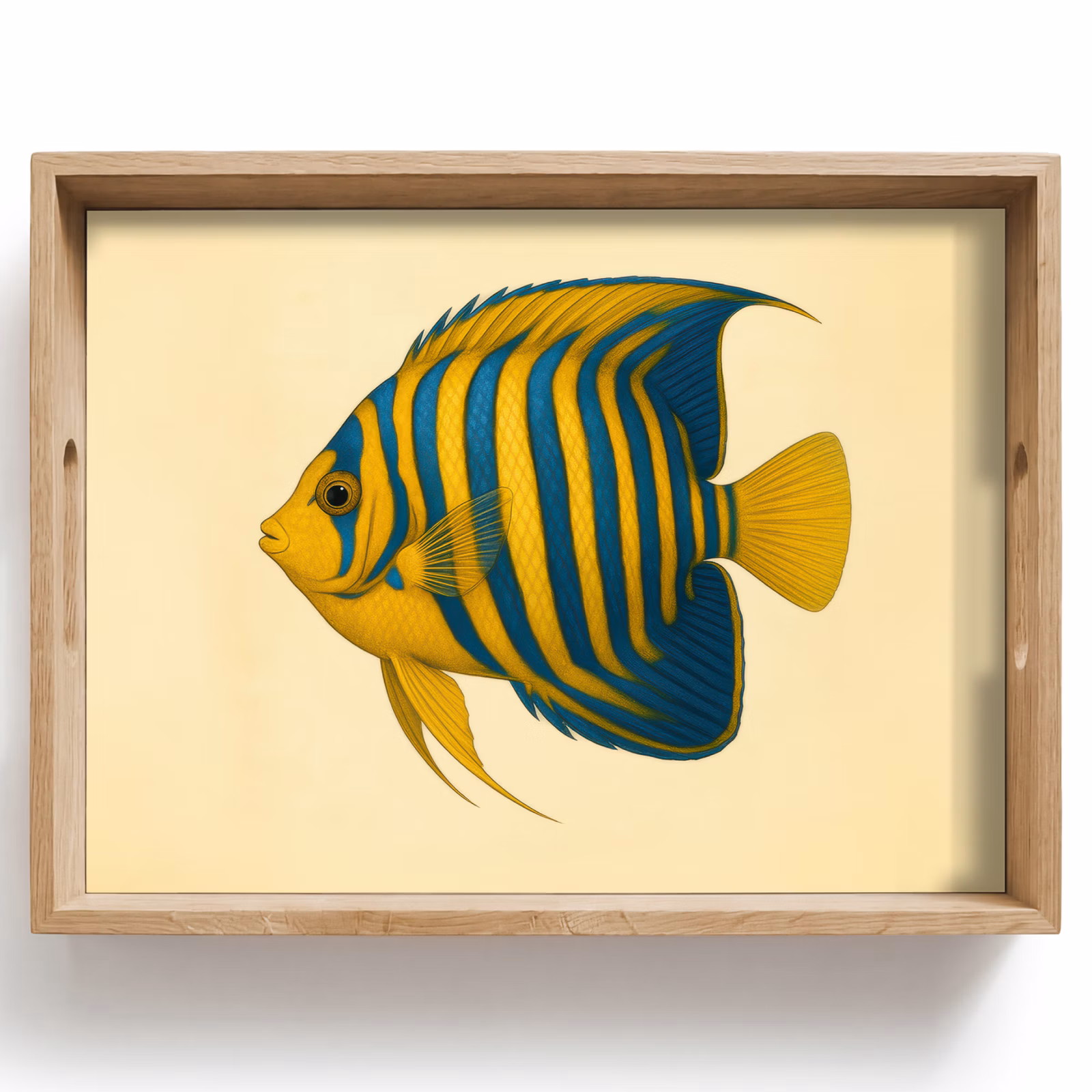Tray - Bright yellow - fish - stripes - fins — 1