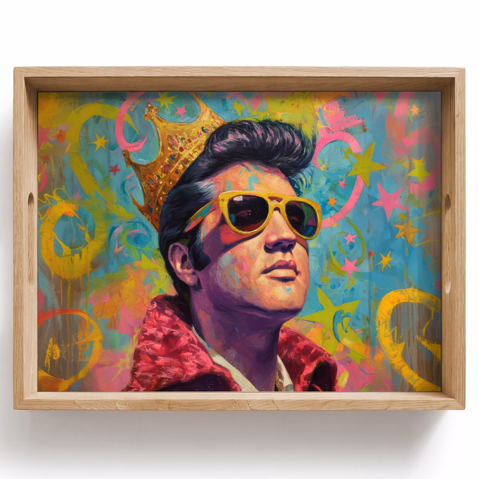 Tray - Colorful portrait - Crown - Stars — 1