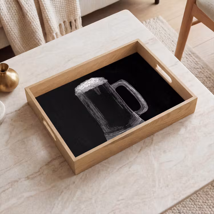 Tray - Beer mug - Foam - Chalk drawing — 2