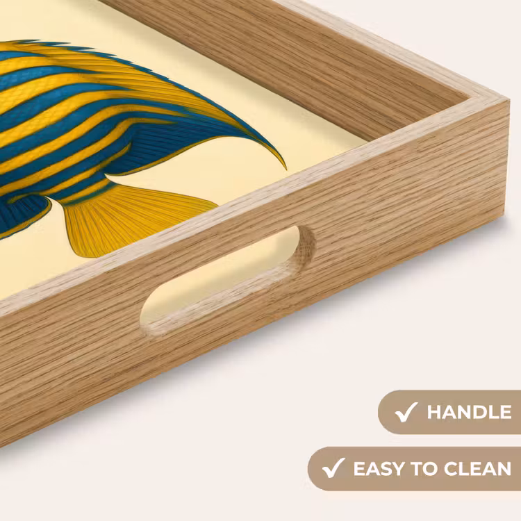 Tray - Bright yellow - fish - stripes - fins — 9