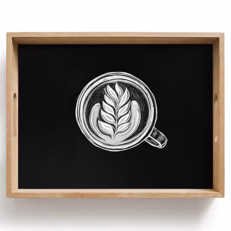 Tray - Chalk drawing - Coffee - Latte art — 1